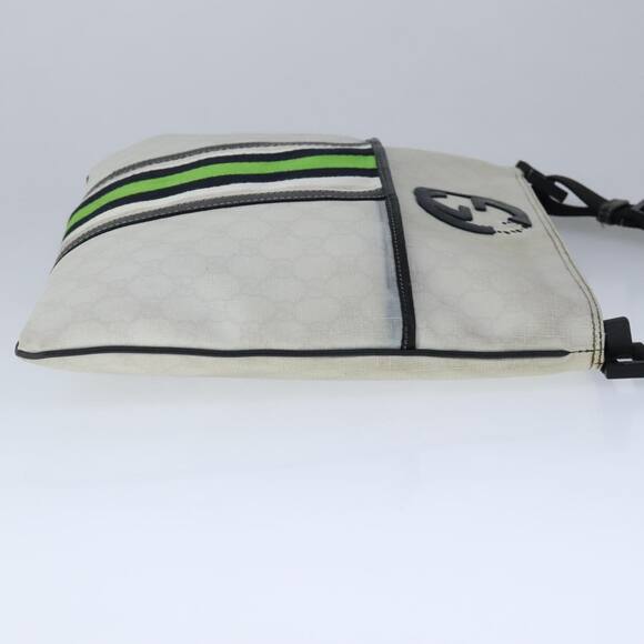 GUCCI GG Supreme Sherry Line Shoulder Bag Pvc Green White - Picture 5 of 16